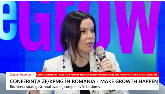 Corina Constantin, Associate Partner, Head of Energy, Sustainability and Climate Change, KPMG in Romania: Impactul schimbărilor climatice a depăşit de mult sfera responsabilităţii sociale şi este de fapt un factor determinant pentru profitabilitatea companiilor