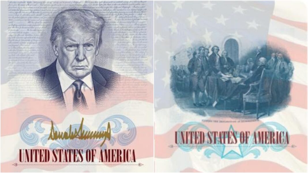 Donald Trump va apărea pe pașapoartele comemorative ale SUA pentru aniversarea a 250 de ani de la Declarația de Independență