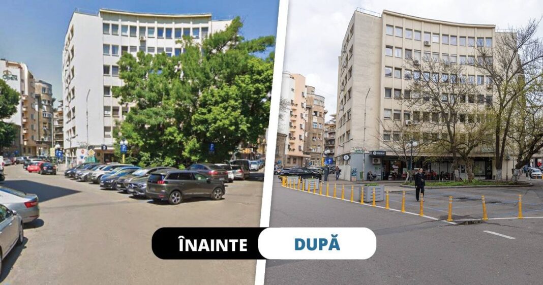 FOTOGALERIE Două piațete din centrul Bucureștiului, eliberate de mașini și redate pietonilor: Piața Ion Rațiu și Piața Italiană
