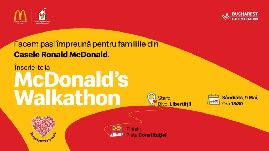 McDonald’s organizează o cursă caritabilă de 1 km în cadrul Bucharest Half Marathon