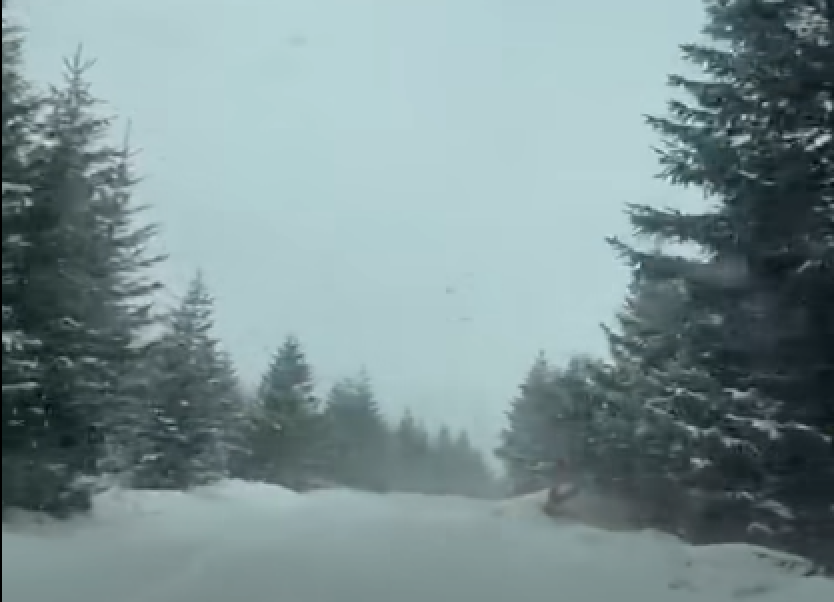 NEWS.ro: Atmosferă ca de Crăciun la munte, în prag de Paşte/ La Voineasa şi în Munţii Şureanu ninge, iar zăpada s-a aşternut în strat gros - VIDEO