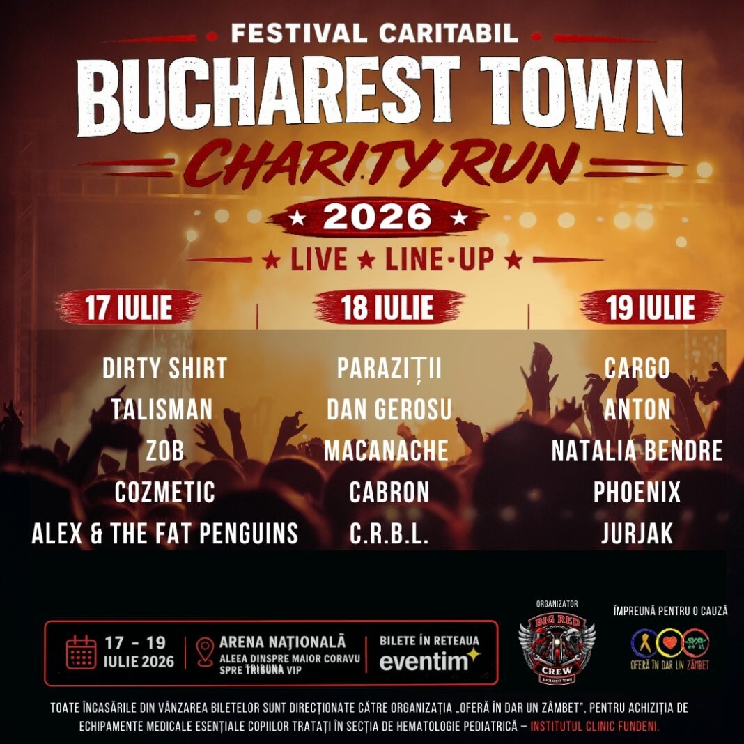 NEWS.ro: Bucharest Town Charity Run 2026, la Arena Naţională, în perioada 17-19 iulie. Festivalul oferă sprijin pentru copiii din secţia de hematologie pediatrică a Institutului Clinic Fundeni