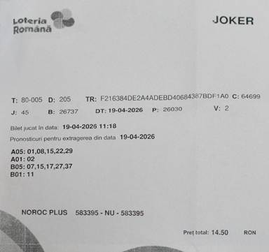 NEWS.ro: Persoana care a câştigat cel mai mare premiu din istoria tragerii Joker şi-a ridicat banii / Este un bărbat din Bucureşti care joacă ocazional