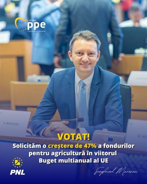 NEWS.ro: Raportul lui Siegfried Mureşan privind viitorul buget al UE, votat în Parlamentul European: Propunem o creştere de 47% a fondurilor pentru agricultură, finanţare dedicată pentru coeziune şi un buget total mai mare cu 10%