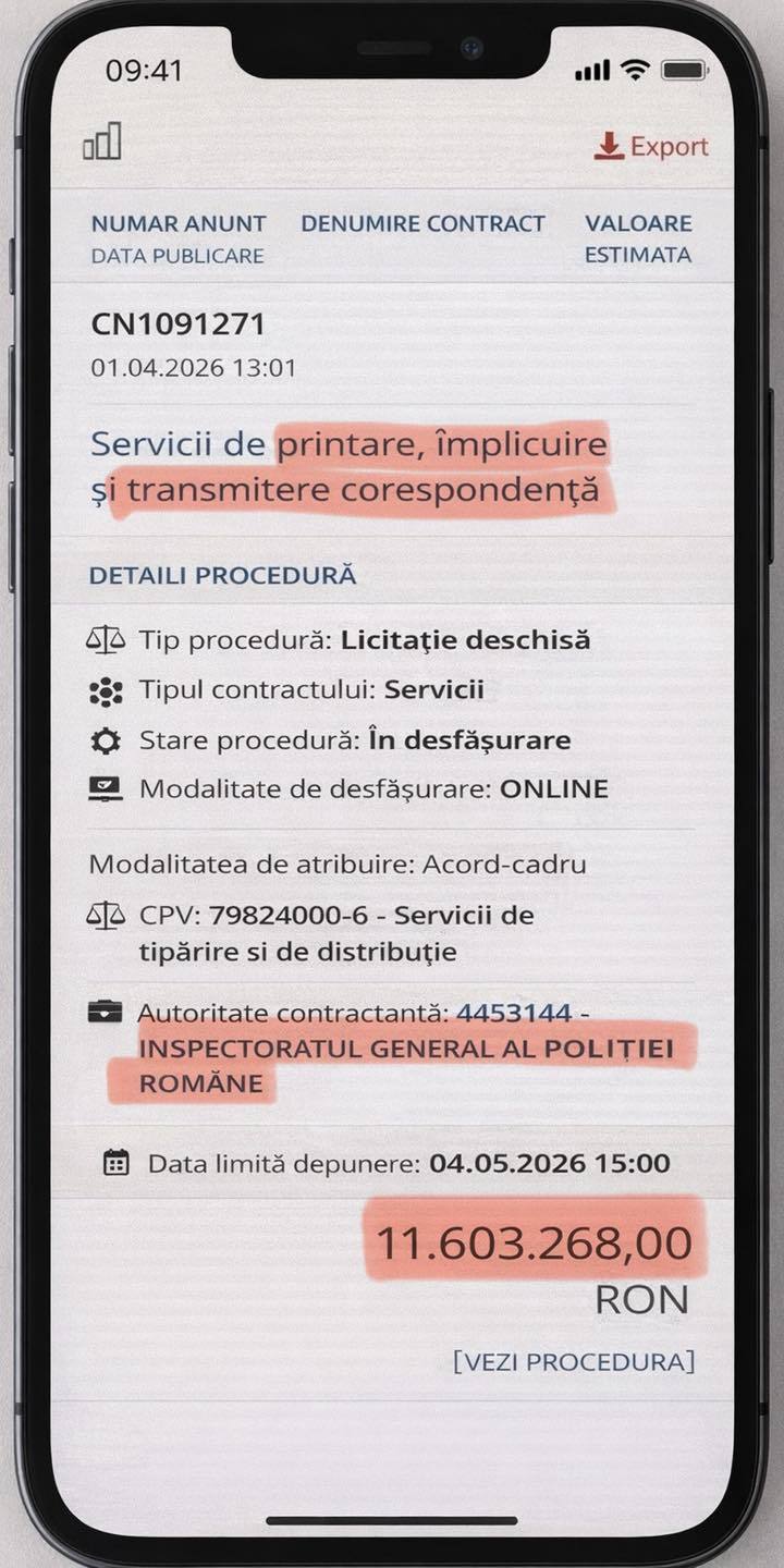 NEWS.ro: Sindicatul Europol: Poliţia Română oferă peste 2,2 milioane de euro pentru “printare” şi ”împlicuire”  / Cheltuiala, considerată ”o sfidare”