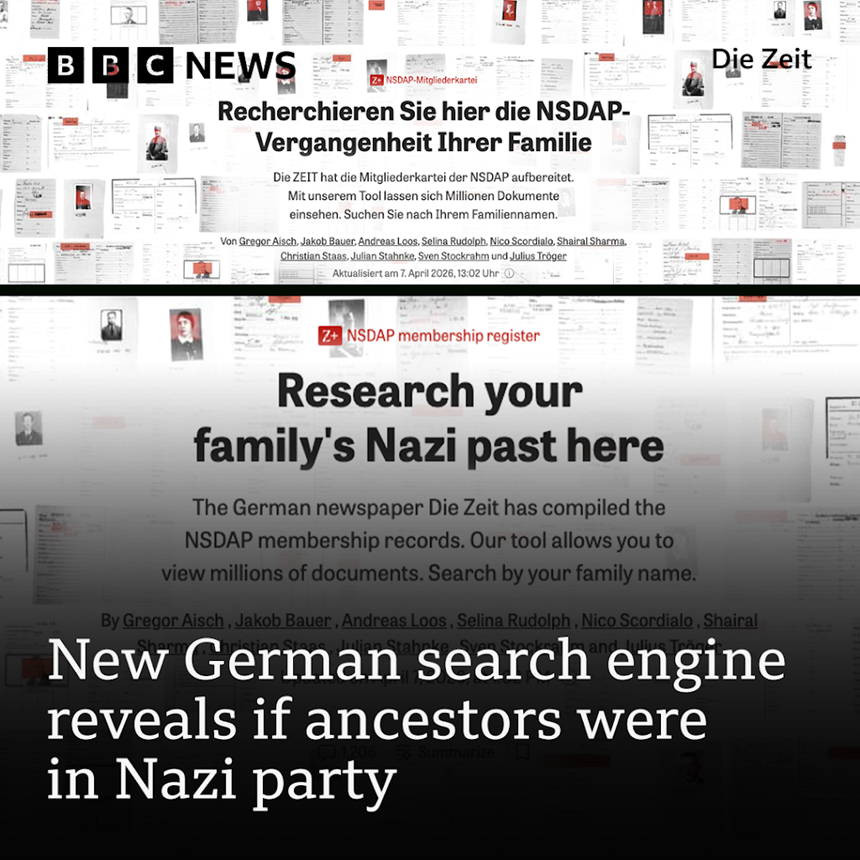 NEWS.ro: Un nou motor de căutare din Germania permite utilizatorilor verificarea dacă rudele au fost membri ai partidului nazist