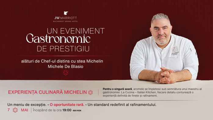 O ÎNTÂLNIRE CULINARĂ: CHEF-UL CU STEA MICHELIN MICHELE DE BLASIO AJUNGE LA CUCINA, PENTRU O SINGURĂ SEARĂ
