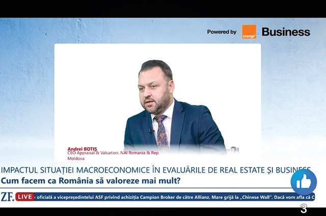 ZF LIVE. Andrei Botiş, CEO Appraisal & Valuation, NAI România: „Activele ţării sunt subevaluate. Dacă ar fi să pornim o reformă, să pornim de la o evaluare şi să vedem cât valorează cu adevărat“