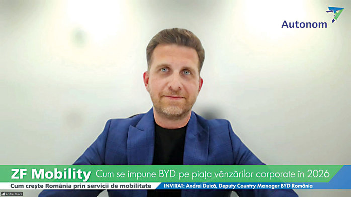 ZF Mobility, un proiect Autonom & ZF. Andrei Duică, BYD: În 2026 atacăm serios zona B2B. Primul contract cu o firmă de rent-a-car trebuie să conteze – vorbim de câteva sute de unităţi