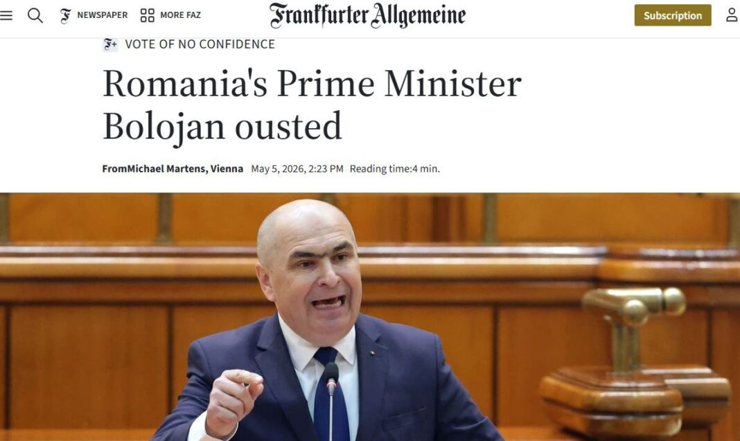 Articol elogios la adresa lui Ilie Bolojan în Frankfurter Allgemeine Zeitung: „Bolojan nu s-a limitat la a vorbi despre reforme – el a vorbit serios”