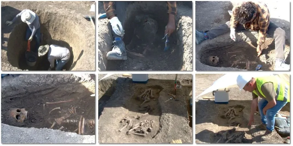 Cu mărgele din aur la gât și 3 pumnale la brâu / A fost descoperit un nou schelet de războinic pe traseul Centurii Vest Timișoara / E înmormântat lângă calul său