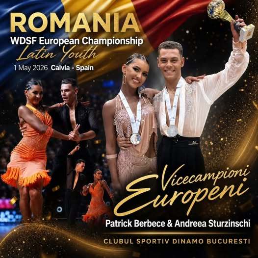 NEWS.ro: Dans sportiv: Patrick Berbece şi Andreea Sturzinschi, a treia medalie europeană în 2026: argint la tineret - latin