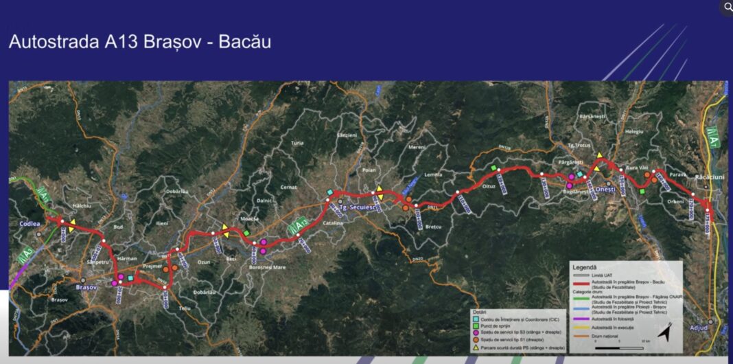 CNIR: Autostrada A13 Brașov-Bacău va avea 5 loturi / Legătura de 174 km dintre Transilvania și Moldova