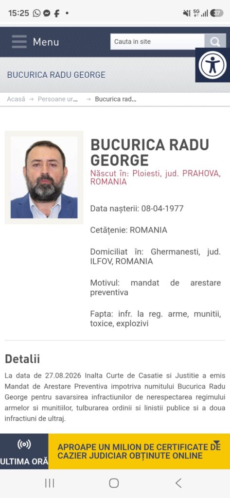 SURSE Procurorul Radu George Bucurică a fost prins / Era într-un Lidl din Snagov / Era dat în urmărire generală după ce a intrat cu un pistol într-un restaurant din Hunedoara  