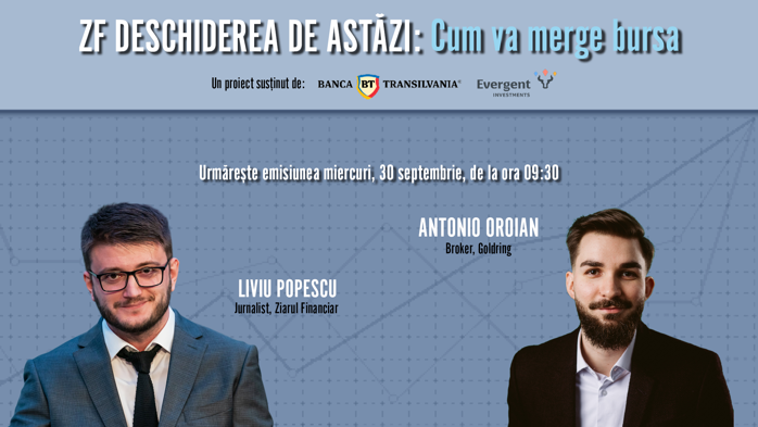 ZF Deschiderea de astăzi. Antonio Oroian, Goldring: Corecţia de pe bursă era sănătoasă după creşterile din acest an, dar blocajul politic i-a mărit amploarea. Bursa i-a răsplătit mereu pe cei care au avut răbdare