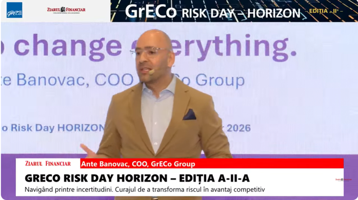 Ante Banovac, COO GrECo Group: Inteligenţa Artificială trebuie să funcţioneze cu nişte limite şi a venit momentul să acţionăm. Este nevoie de angajamente concrete între laboratoarele de inteligenţă artificială, de discuţii informale între Statele Unite şi China şi de reguli guvernamentale care să definească ce nivel de risc este acceptabil