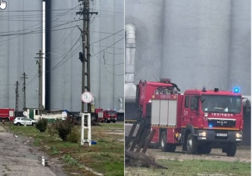 Misiune de salvare contracronometru într-un siloz din Teleorman! Un bărbat a fost acoperit de tone de rapiță. Pompierii încearcă să ajungă la el