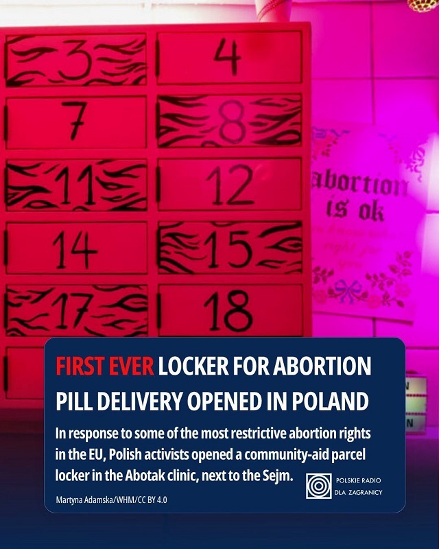 NEWS.ro: Activiştii polonezi au lansat „primul dulap de livrare a pastilelor pentru avort din lume” cu scopul de a ocoli interdicţia aproape totală