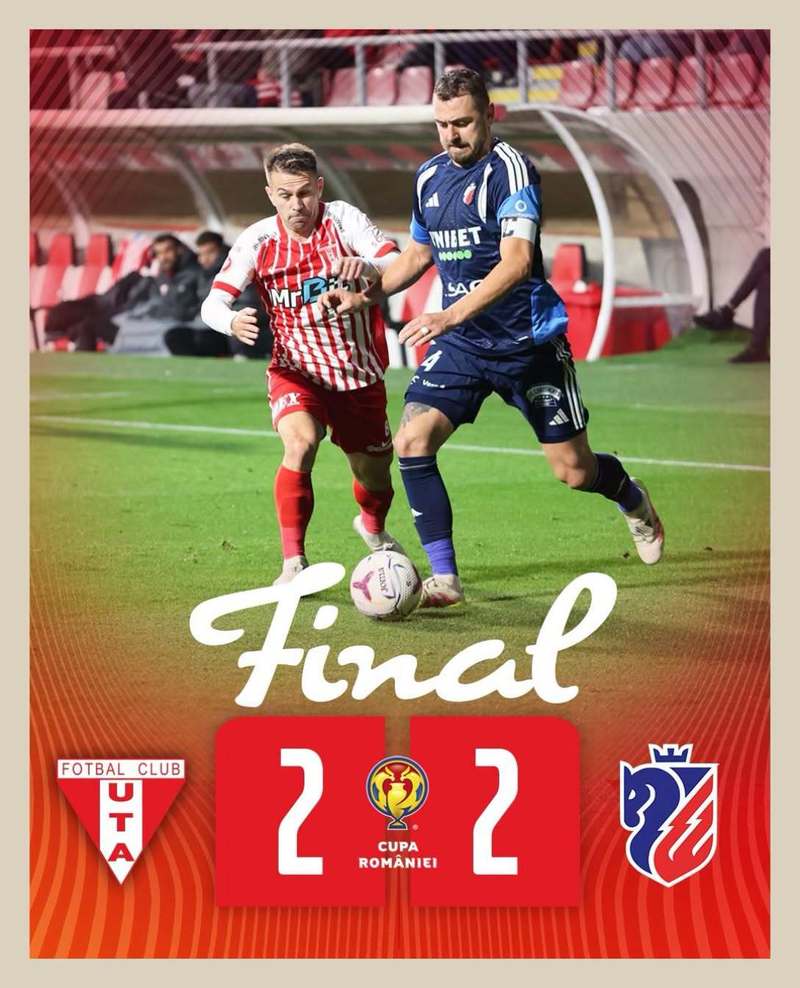 NEWS.ro: Cupa României: UTA Arad şi FC Botoşani au remizat, scor 2-2