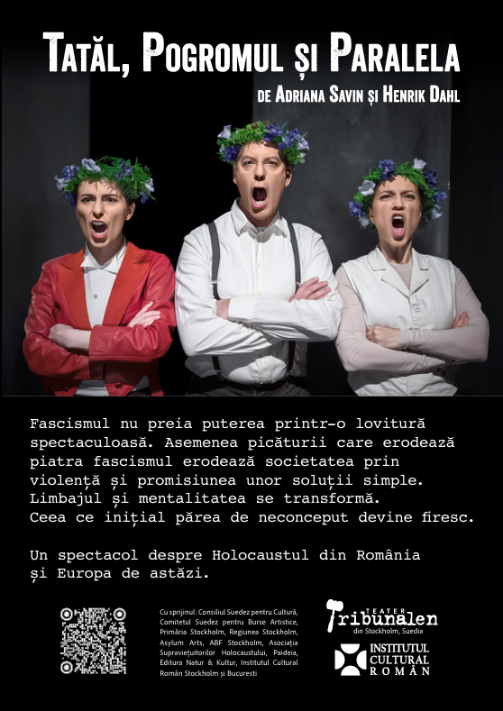 NEWS.ro: Teater Tribunalen din Stockholm, în turneu în România cu spectacolul „Tatăl, Pogromul şi Paralela”
