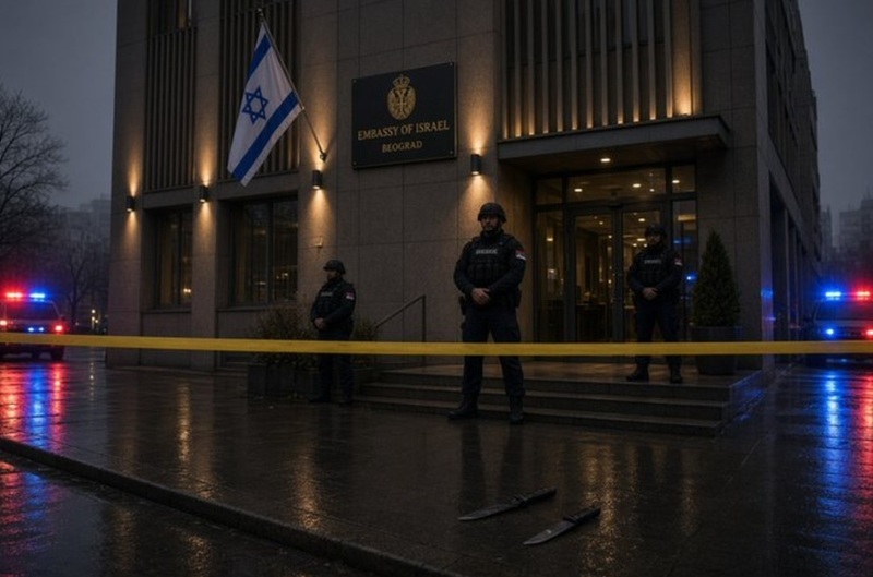 NEWS.ro: Un minor ucis în faţa Ambasadei Israelului în Serbia, într-un ”atac terorist”. Minorul a atacat cu două cuţite un poliţist, rănit la faţă, care l-a ucis prin împuşcare. Minorul a strigat ”Allah Akbar”. Nivelul alertei teroriste, ridicat la maximum