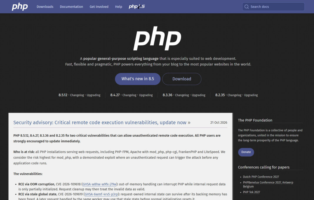 O vulnerabilitate critică a limbajului de programare PHP a dus la închiderea de site-uri web în întreaga lume / Expert: “S-ar putea să asistăm la săptămâni și luni de atacuri continue”