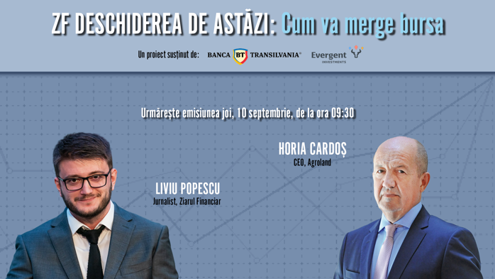 REDIFUZARE ZF Deschiderea De Astăzi, 23 octombrie: Horia Cardoş, Agroland, despre investiţia de 20 mil. euro de la Mihăileşti, deficitul european de ouă Cod 2, rambursarea obligaţiunilor şi de ce nu se mişcă încă acţiunea pe AeRO