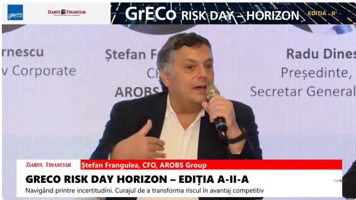 Ştefan Frangulea, CFO AROBS Group : Concentrarea pe zona de automotive până în 2023, a fost o lecţie importantă pentru companie, atunci când industria europeană a suferit un recul. Pentru noi a fost o lecţie dură de viaţă şi ne-am repoziţionat. Acum ţintim diversificarea
