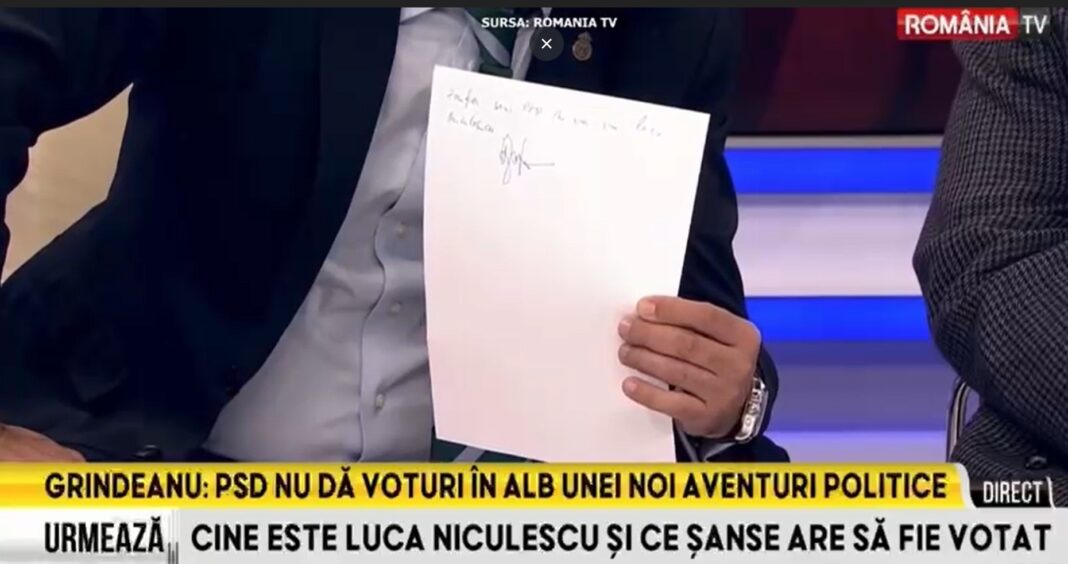 VIDEO | Momentul în care senatorul PSD Daniel Zamfir a dat în scris la RTV că nu va vota Guvernul Luca Niculescu. A devenit propunerea pentru Ministerul Economiei / Zamfir: Am spus că nu voi acorda un vot în orb