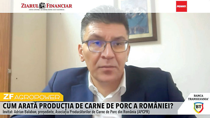 ZF Agropower. Adrian Balaban, preşedinte, APCPR: 2026 este cel mai rău an din ultimii 15 pentru crescătorii de porci. Toată lumea vinde în pierdere. Exporturile europene de carne de porc către China au scăzut cu aproape 21% faţă de acum doi-trei ani, iar surplusul ajunge în ţările cu deficit, precum România