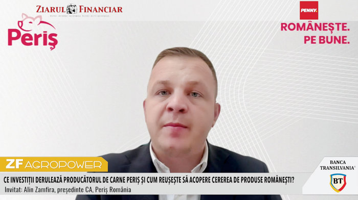 ZF Agropower. Alin Zamfira, preşedinte CA, Periş: Estimăm că în 2028 vom putea atinge pragul de 1 mld. lei. în România, pentru producţia, procesarea şi comerţul cu carne de porc există apetit de creştere